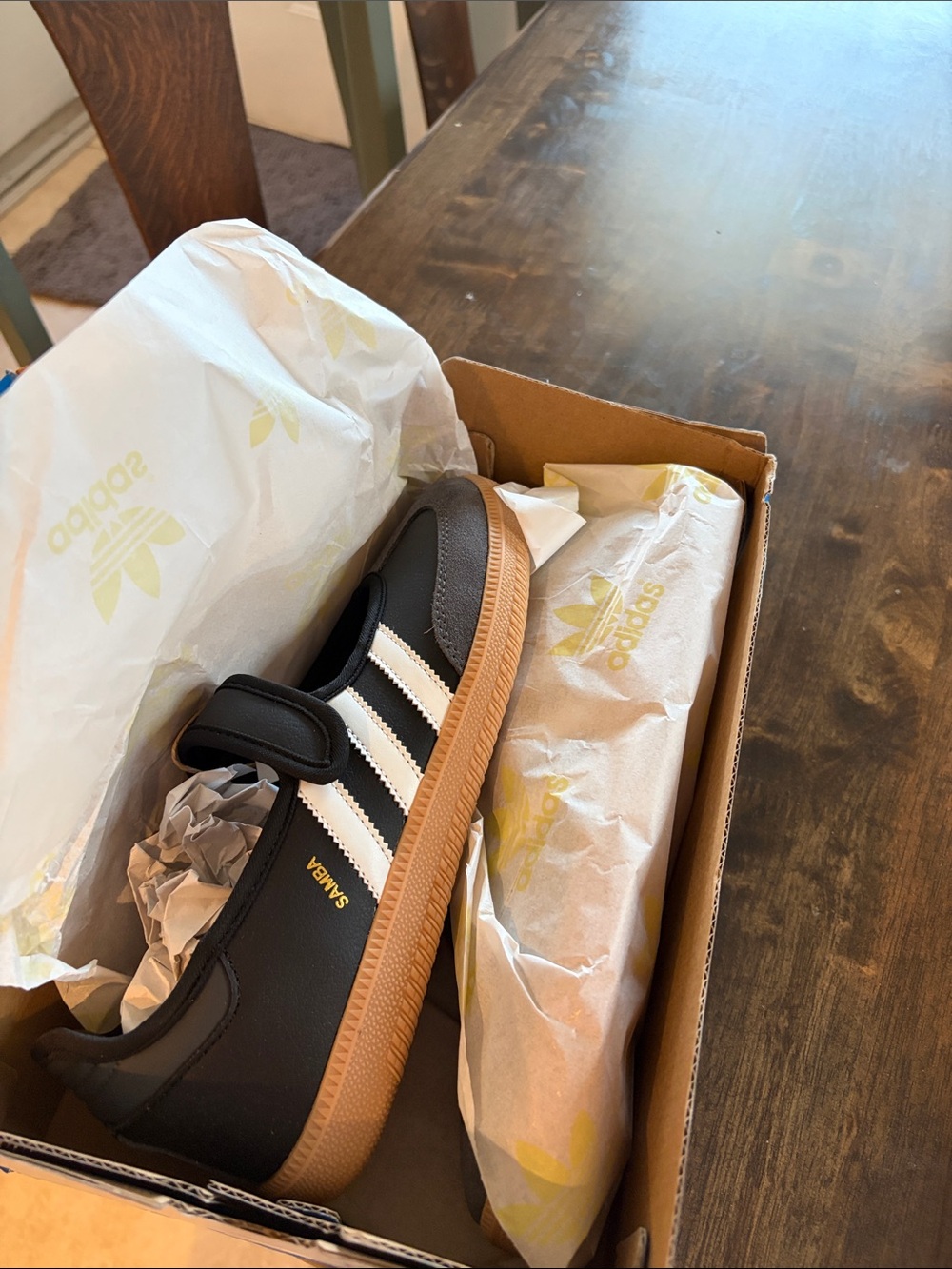 adidas Samba Black White Gum Sole Mary Jane Athletic Shoe - Picture 2 of 13